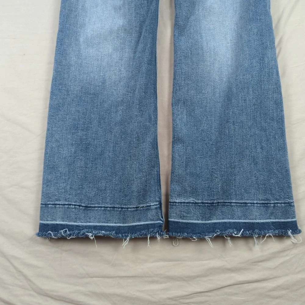 Guess Jeans‎ Womens 31 Blue Sexy Boot Cut Western Cowgirl Faded Casual Frayed